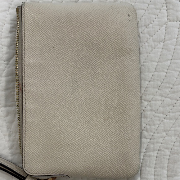 Coach Beige Wristlet with Gold Accents - Picture 3 of 4